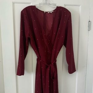 Loft dress open front tie waist